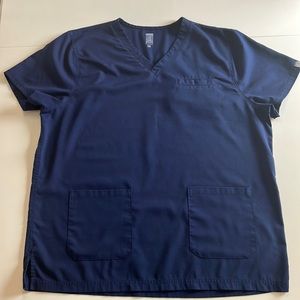 XL navy blue men scrub top